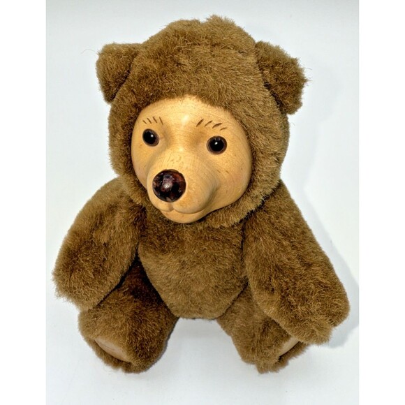 Vintage Robert Raikes Brown Jointed Teddy Bear Nursery Miniatures Applause 8” - Picture 2 of 16